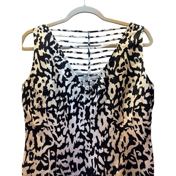 NWT Jones New York Collection Dress Size 10 Sleeveless Black White Silk Blend - Picture 3 of 9